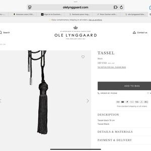 Ole Lynggaard Black Tassel Necklace